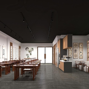 新中式书法培训教室3D模型下载